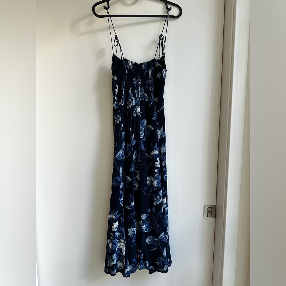 Reformation Juliette Midi Dress in Lottie Blue Floral Print - Size 2 - NWOT